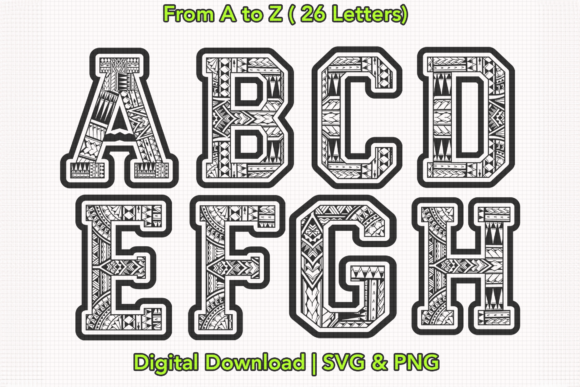 Download Polynesian Tribal Alphabet Clipart - Alphabet Collection