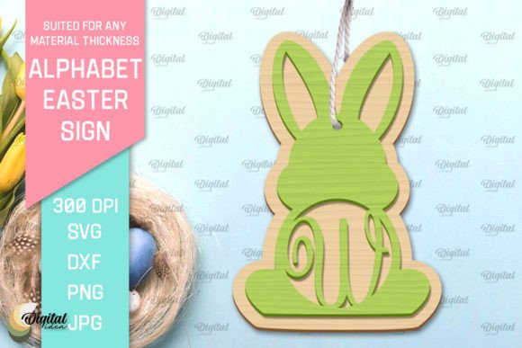 Download Alphabet Easter Sign Laser Cut. Letter W - Alphabet Collection