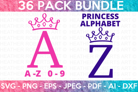 Download Princess Alphabet &amp; Numbers SVG Bundle 3 - Alphabet Collection