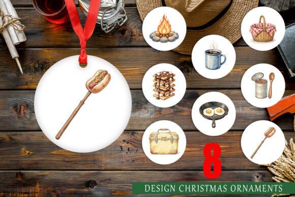 Download Campfire Cooking Watercolor Ornament PNG - Premium Resources