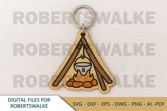 Download Campfire Cooking Keychain SVG - Campfire cooking Collection