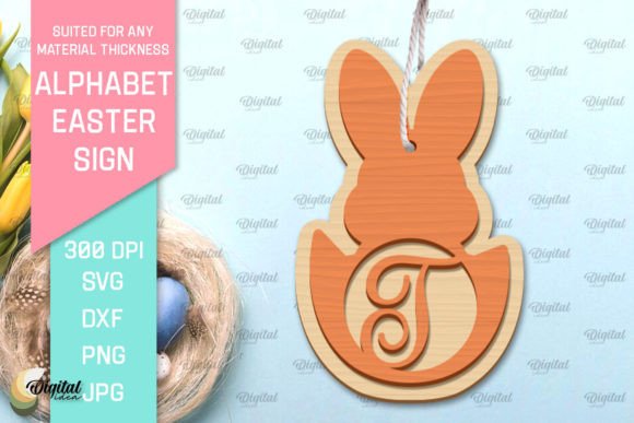 Download Alphabet Easter Sign Laser Cut. Letter T - Alphabet Collection