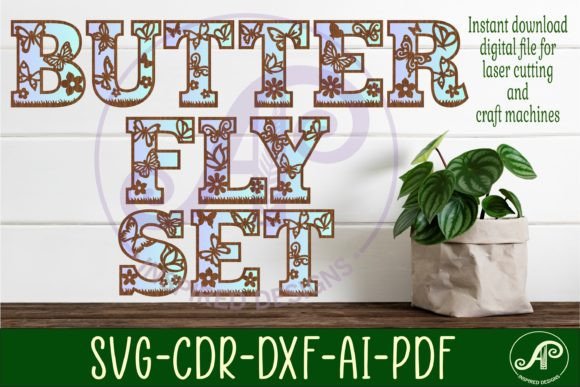 Download Butterfly Alphabet Set 52 Layer Letters - Alphabet Collection