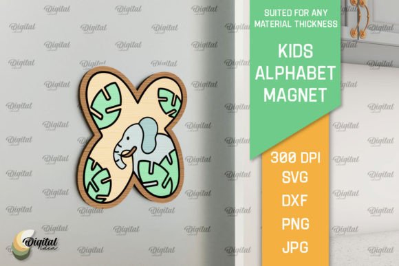 Download Letter X. Kids Alphabet Magnet Laser Cut - Alphabet Collection