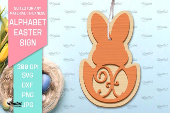 Download Alphabet Easter Sign Laser Cut. Letter X - Alphabet Collection