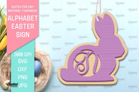 Download Alphabet Easter Sign Laser Cut. Letter N - Alphabet Collection