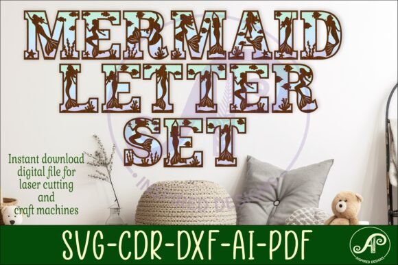 Download Mermaid Alphabet Set 57 Layer Letters - Alphabet Collection