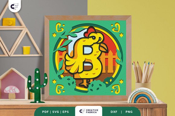 Download Alphabet Animal Letter B 3D Shadow Box - Alphabet Collection