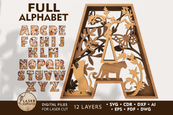 Download Alphabet Multilayer Laser Cut File - Alphabet Collection