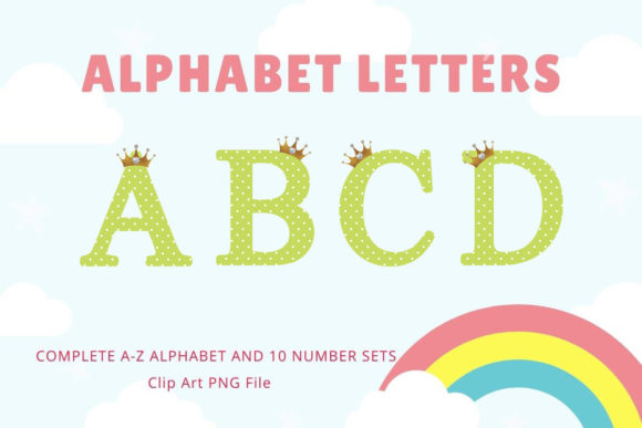 Download Polka Dots Alphabet Font Princess Crown - Alphabet Collection