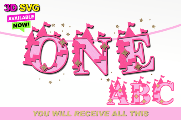 Download Princess Castle Alphabet 3D SVG - Alphabet Collection