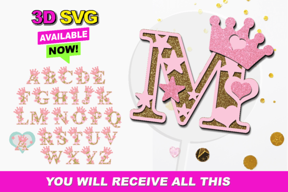 Download Alphabet 3D SVG Princess - Alphabet Collection