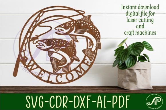 Download Welcome Fishing Wall Sign Svg Laser Cut - Fishing wall sign Collection