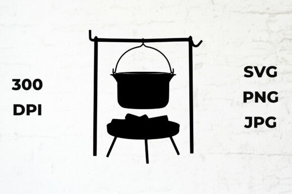 Download Campfire Cooking Gear Illustration - Premium Resources