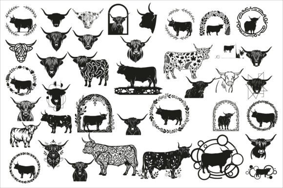 Download Rustic Highland Cow Wall Art Design - Cow wall art Collection