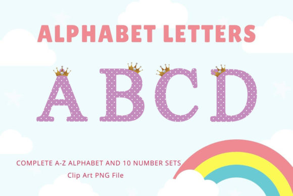 Download Polka Dots Alphabet Font Princess Crown - Alphabet Collection
