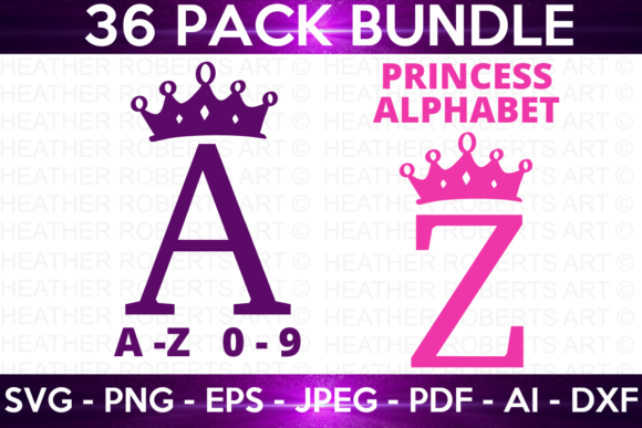 Download Princess Alphabet &amp; Numbers SVG Bundle 2 - Alphabet Collection