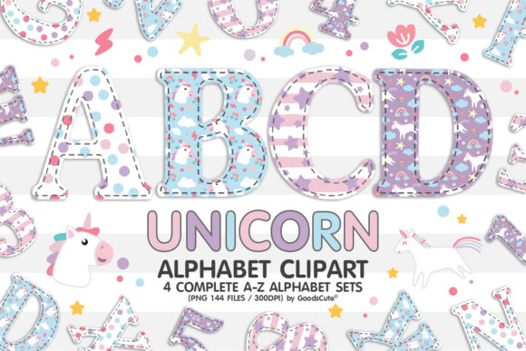 Download Unicorn Alphabet Letters Sublimation - Alphabet Collection