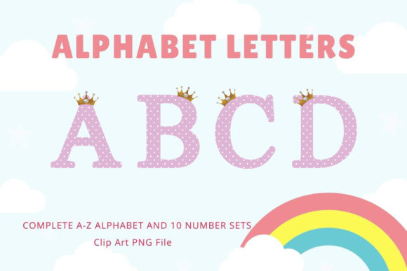 Download Polka Dots Alphabet Font Princess Crown - Alphabet Collection