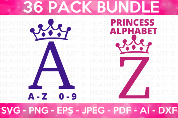 Download Princess Alphabet &amp; Numbers SVG Bundle 1 - Alphabet Collection
