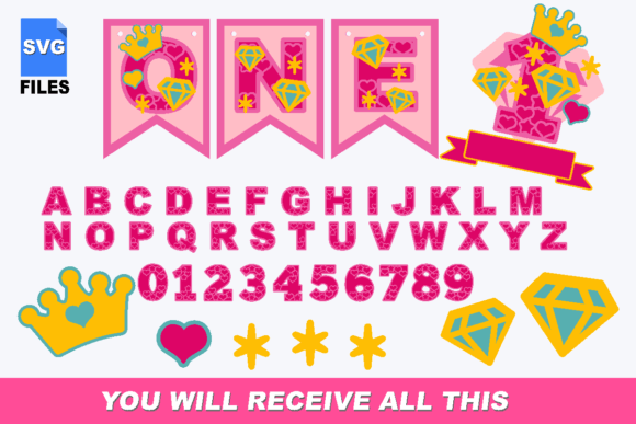Download Princess Alphabet Banner with Numbers - Alphabet Collection