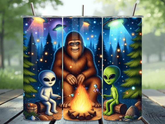 Download Bigfoot Alien Campfire Cooking Tumbler - Campfire cooking Collection